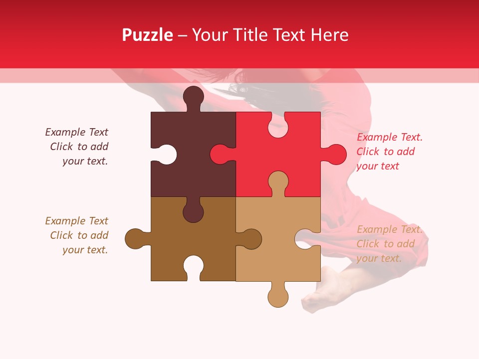 A Woman In A Red Dress Jumping In The Air PowerPoint Template