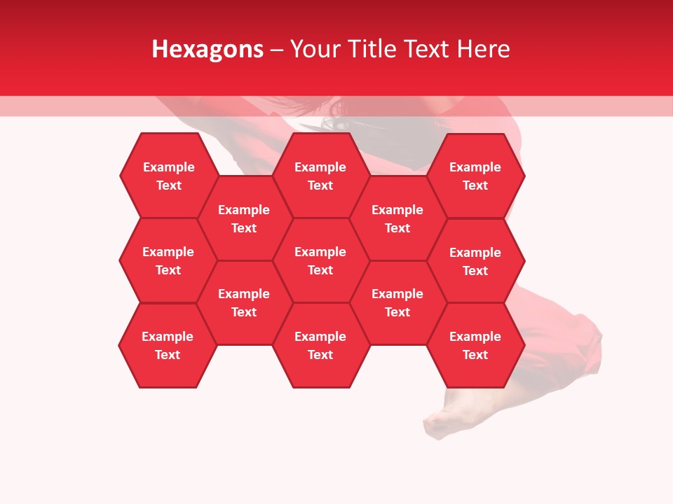 A Woman In A Red Dress Jumping In The Air PowerPoint Template