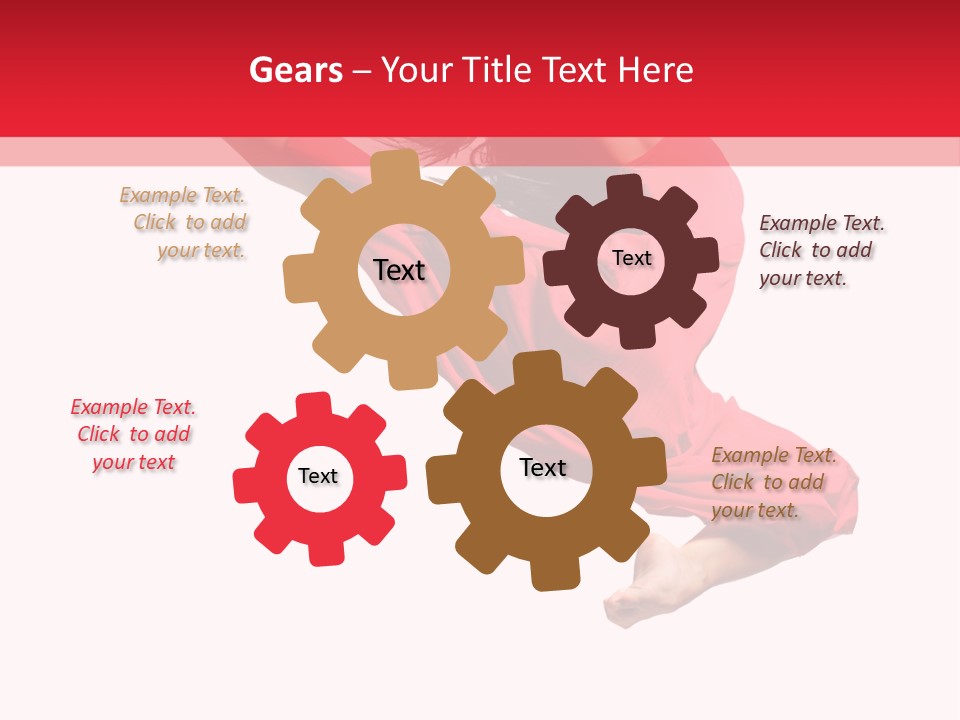 A Woman In A Red Dress Jumping In The Air PowerPoint Template