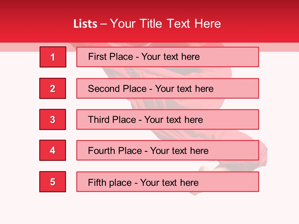 A Woman In A Red Dress Jumping In The Air PowerPoint Template