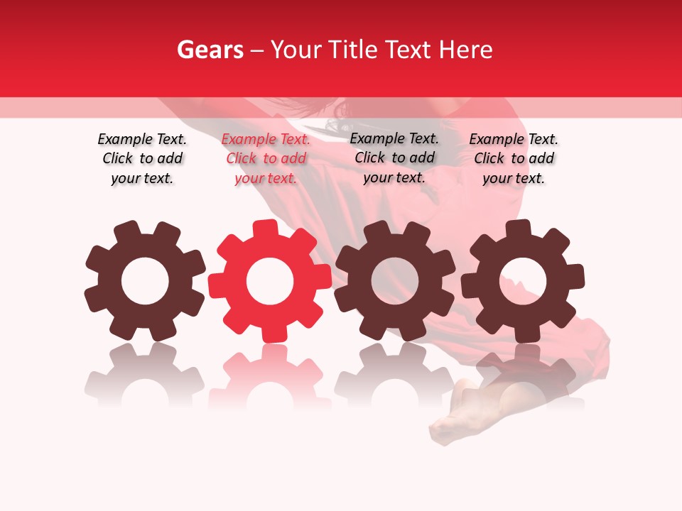 A Woman In A Red Dress Jumping In The Air PowerPoint Template