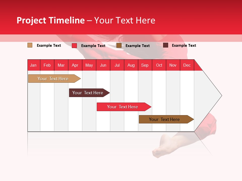 A Woman In A Red Dress Jumping In The Air PowerPoint Template