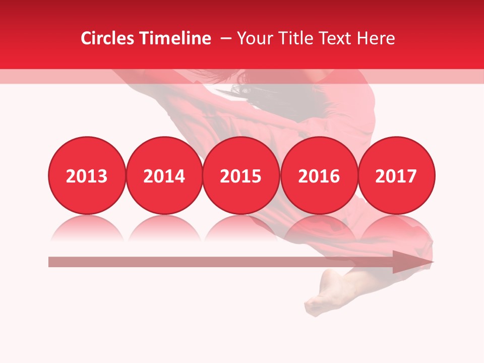 A Woman In A Red Dress Jumping In The Air PowerPoint Template