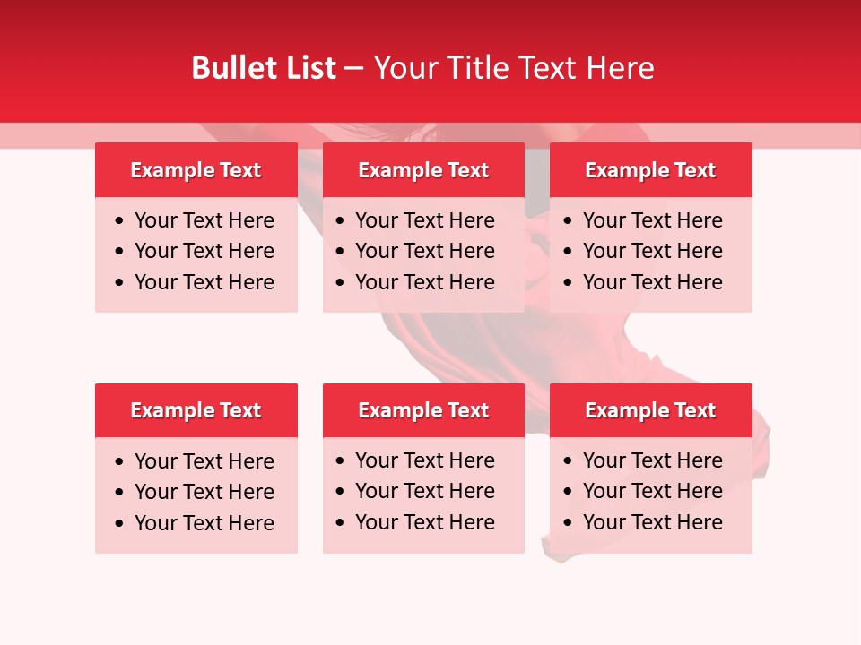 A Woman In A Red Dress Jumping In The Air PowerPoint Template