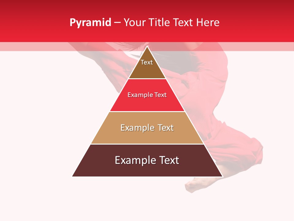 A Woman In A Red Dress Jumping In The Air PowerPoint Template