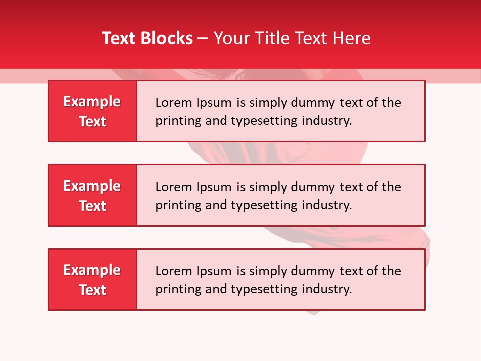 A Woman In A Red Dress Jumping In The Air PowerPoint Template