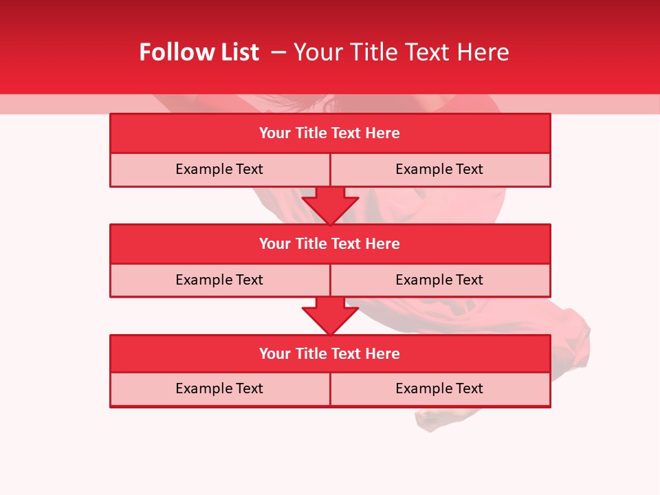 A Woman In A Red Dress Jumping In The Air PowerPoint Template