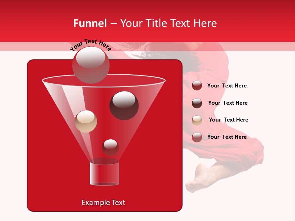 A Woman In A Red Dress Jumping In The Air PowerPoint Template