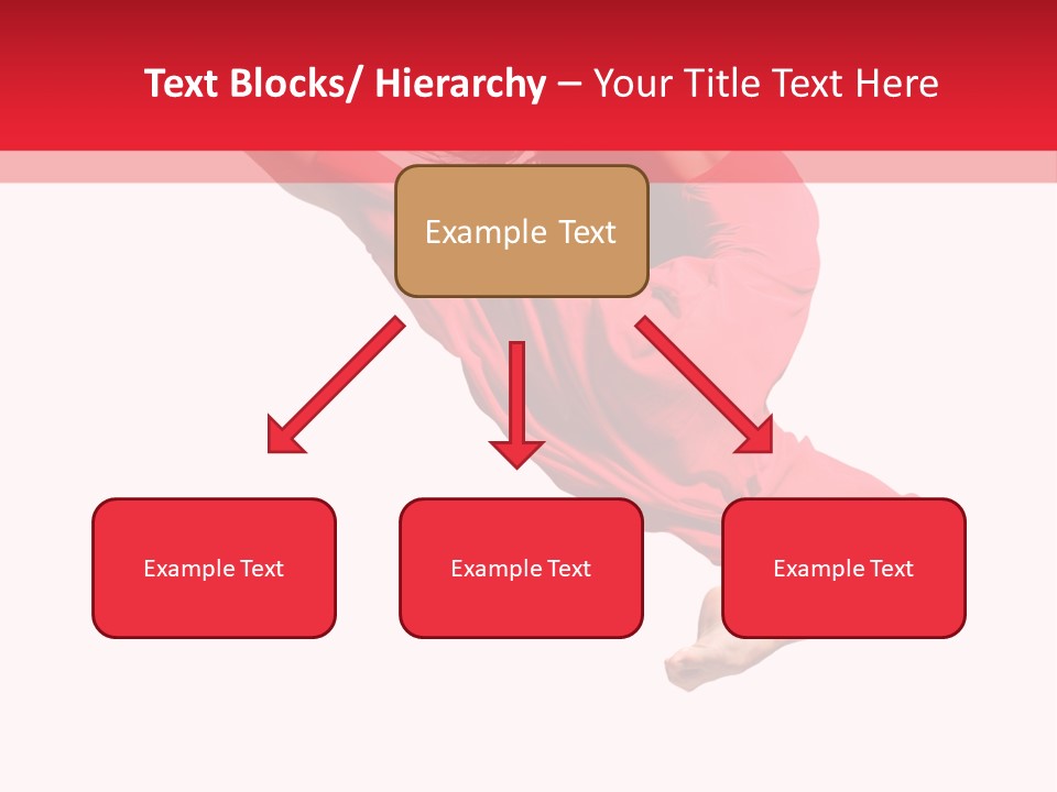 A Woman In A Red Dress Jumping In The Air PowerPoint Template