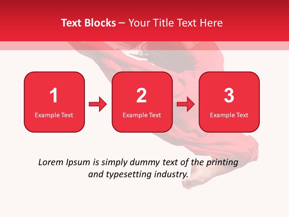 A Woman In A Red Dress Jumping In The Air PowerPoint Template