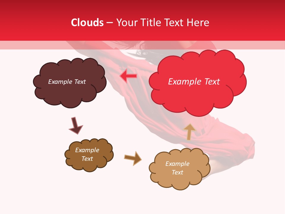 A Woman In A Red Dress Jumping In The Air PowerPoint Template