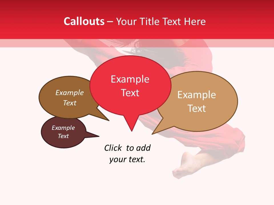 A Woman In A Red Dress Jumping In The Air PowerPoint Template