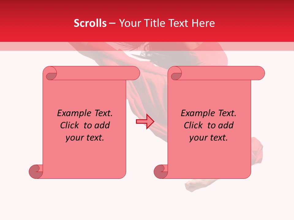 A Woman In A Red Dress Jumping In The Air PowerPoint Template