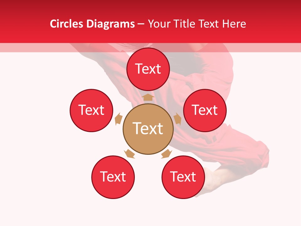 A Woman In A Red Dress Jumping In The Air PowerPoint Template