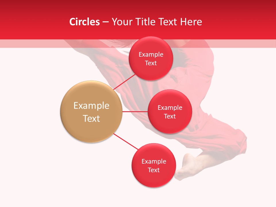 A Woman In A Red Dress Jumping In The Air PowerPoint Template