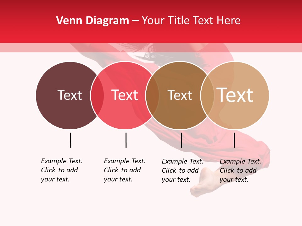 A Woman In A Red Dress Jumping In The Air PowerPoint Template