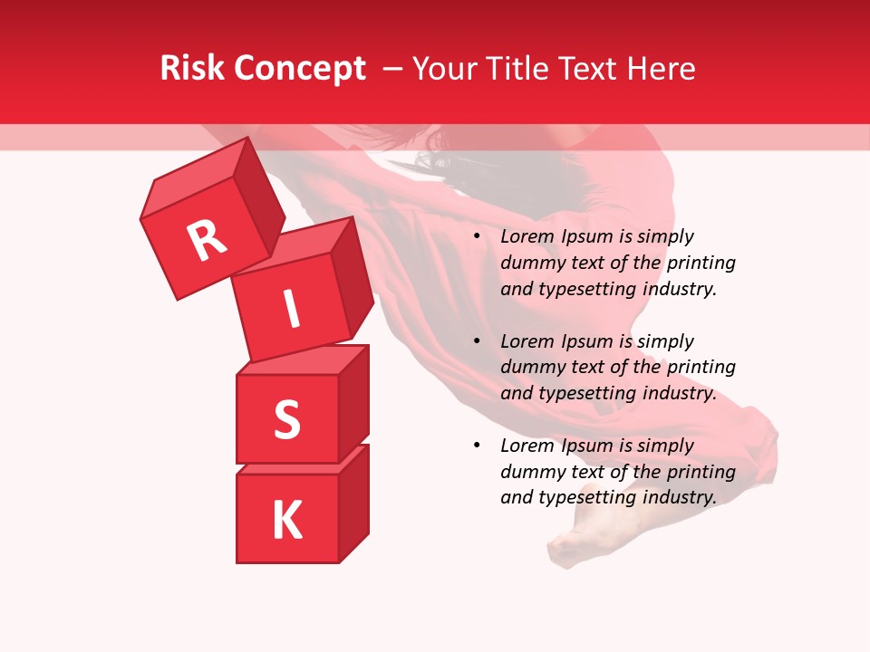 A Woman In A Red Dress Jumping In The Air PowerPoint Template