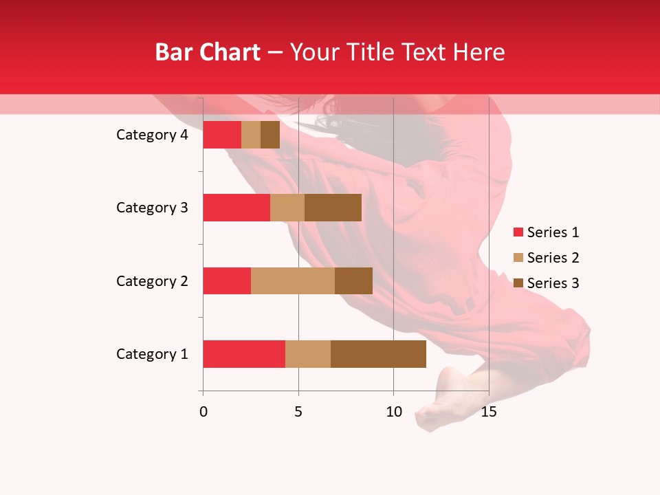 A Woman In A Red Dress Jumping In The Air PowerPoint Template