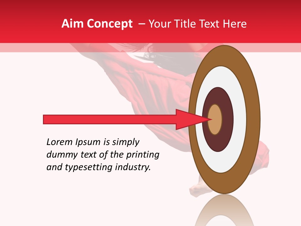 A Woman In A Red Dress Jumping In The Air PowerPoint Template