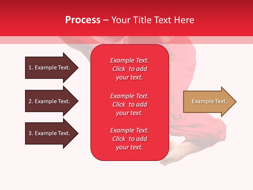 A Woman In A Red Dress Jumping In The Air PowerPoint Template