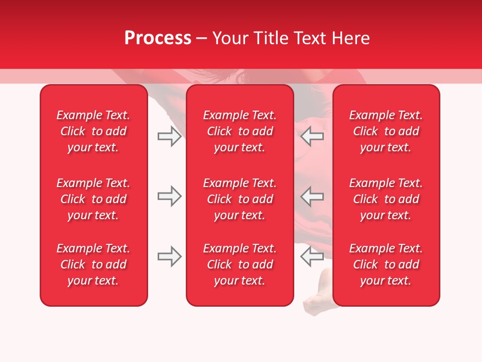 A Woman In A Red Dress Jumping In The Air PowerPoint Template