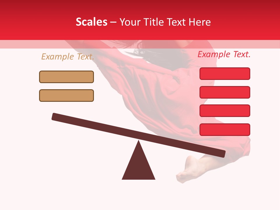 A Woman In A Red Dress Jumping In The Air PowerPoint Template