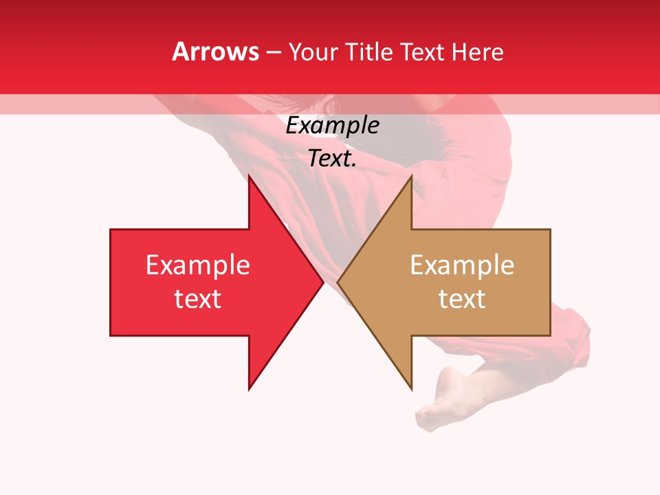 A Woman In A Red Dress Jumping In The Air PowerPoint Template