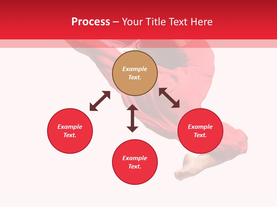 A Woman In A Red Dress Jumping In The Air PowerPoint Template