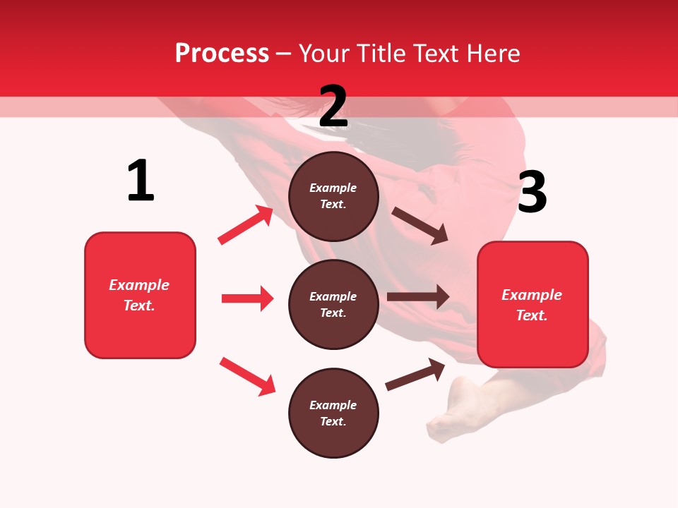 A Woman In A Red Dress Jumping In The Air PowerPoint Template