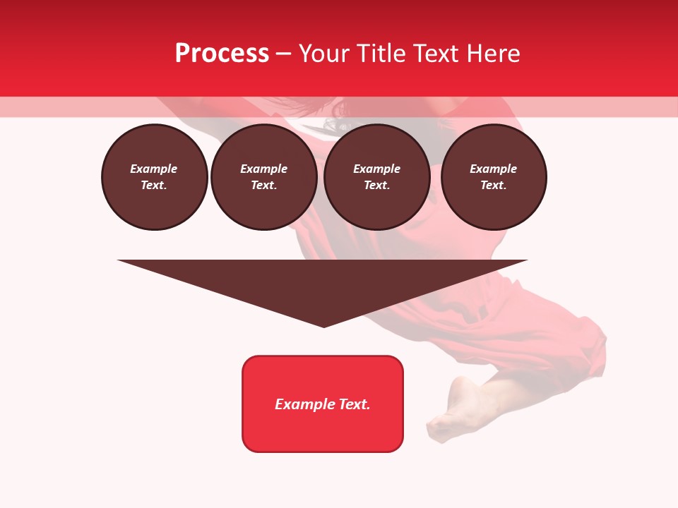 A Woman In A Red Dress Jumping In The Air PowerPoint Template