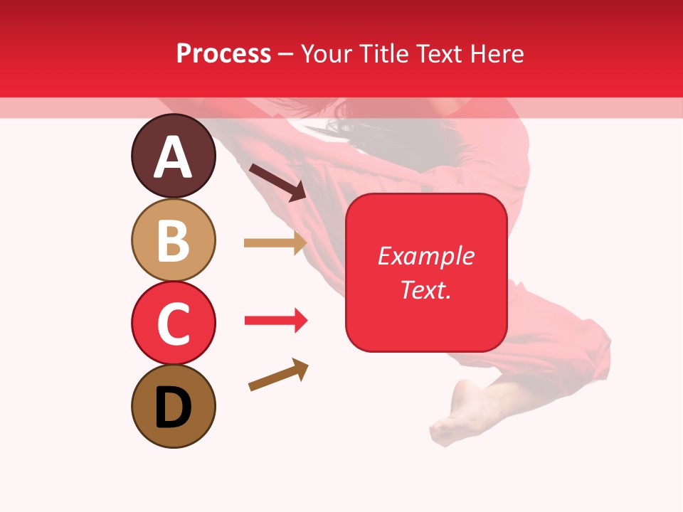 A Woman In A Red Dress Jumping In The Air PowerPoint Template