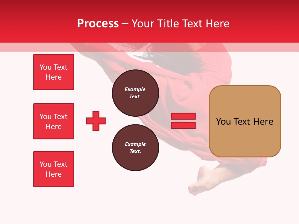 A Woman In A Red Dress Jumping In The Air PowerPoint Template