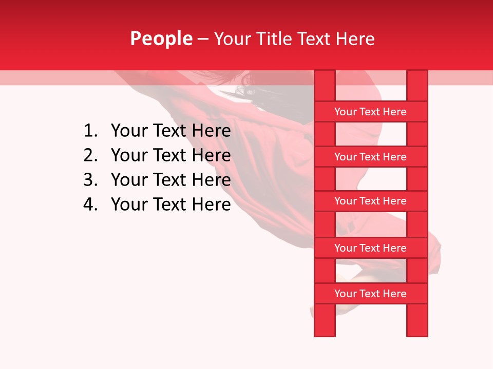 A Woman In A Red Dress Jumping In The Air PowerPoint Template