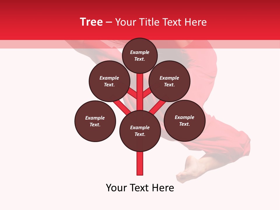 A Woman In A Red Dress Jumping In The Air PowerPoint Template