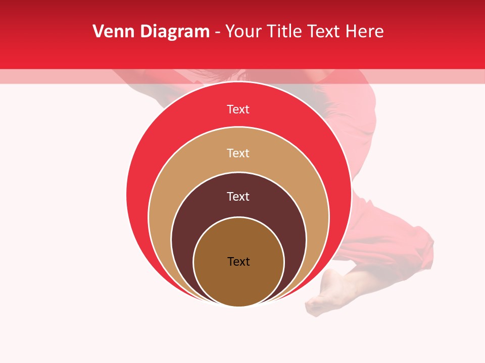 A Woman In A Red Dress Jumping In The Air PowerPoint Template