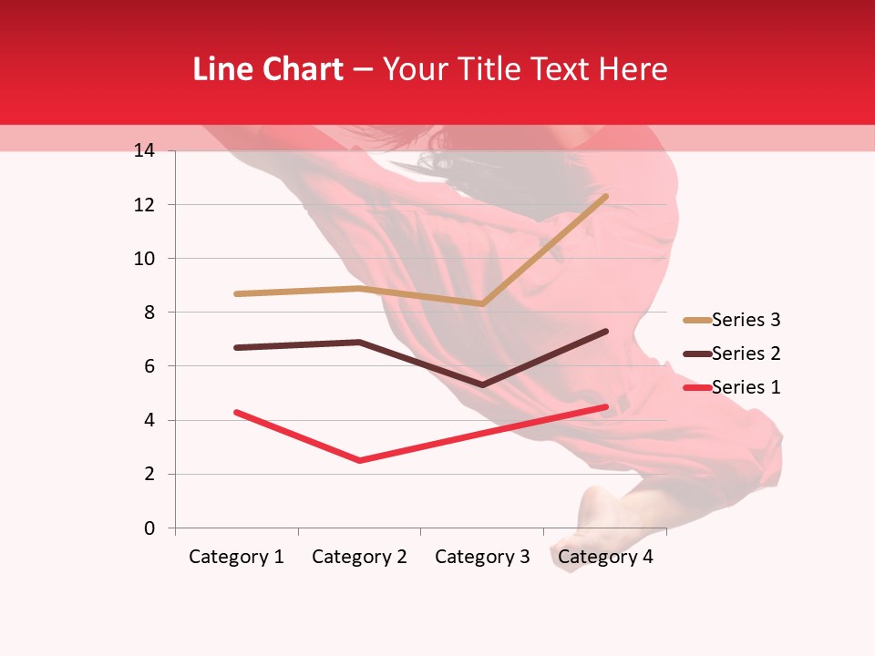 A Woman In A Red Dress Jumping In The Air PowerPoint Template