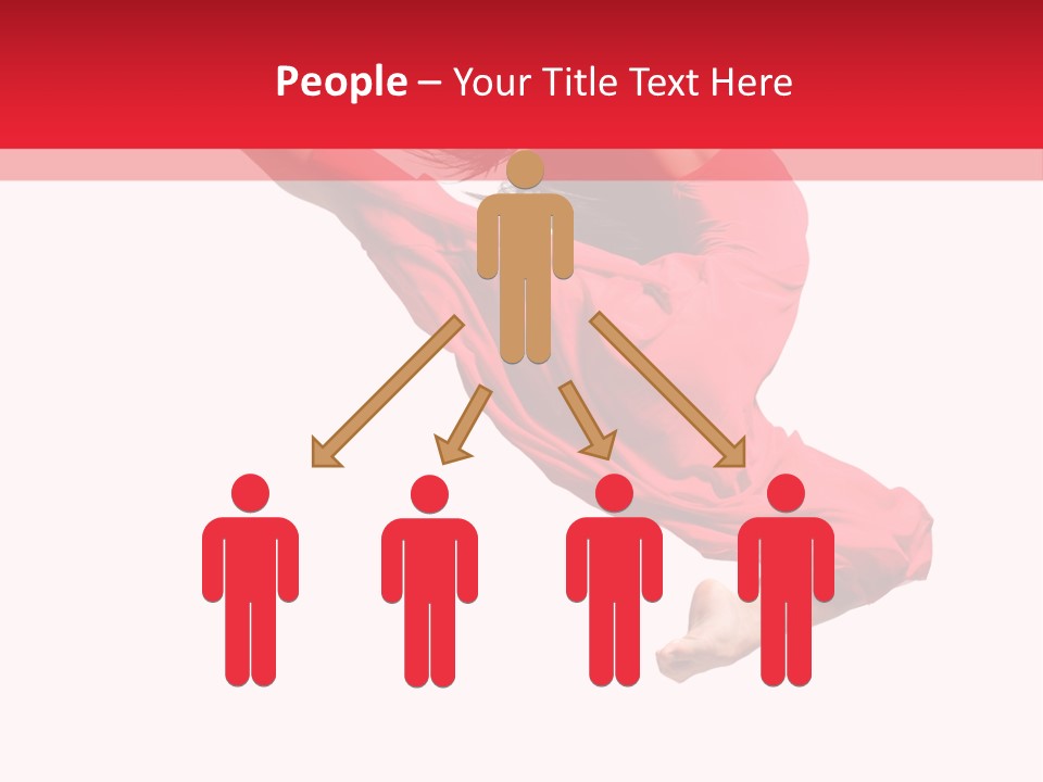 A Woman In A Red Dress Jumping In The Air PowerPoint Template