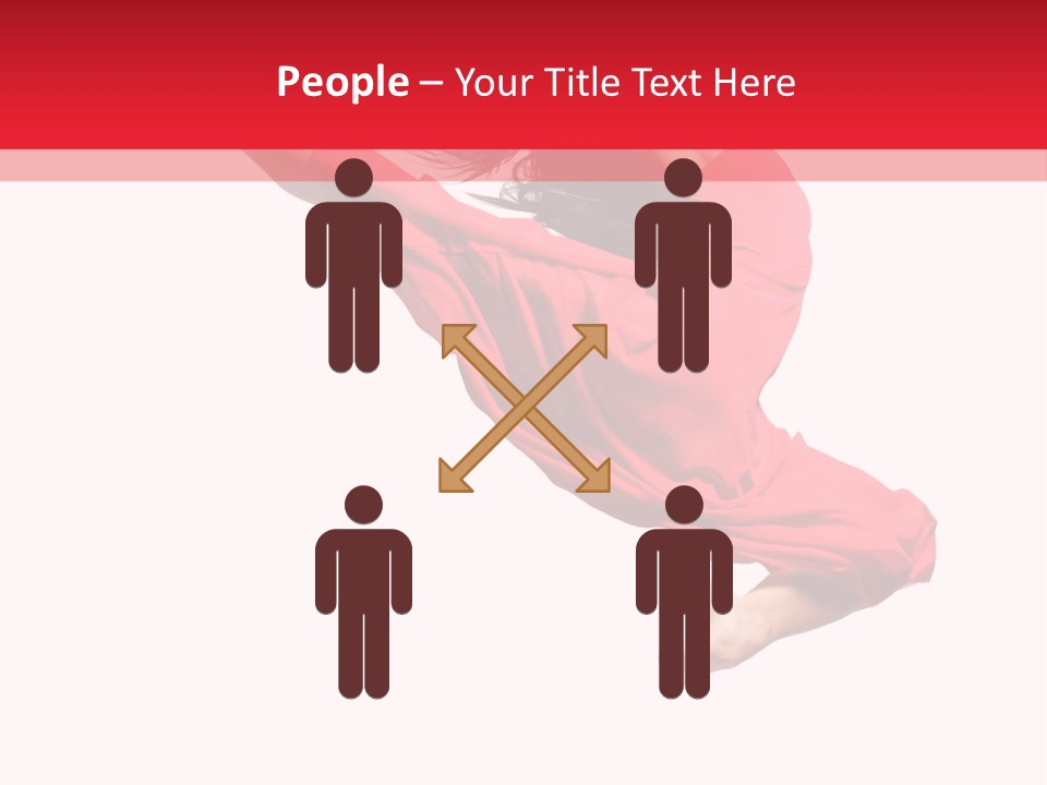 A Woman In A Red Dress Jumping In The Air PowerPoint Template