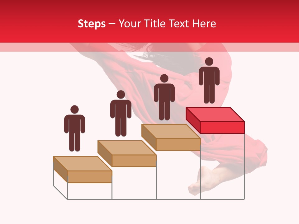 A Woman In A Red Dress Jumping In The Air PowerPoint Template