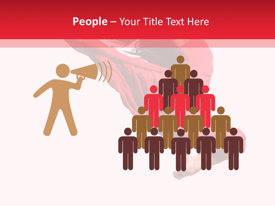 A Woman In A Red Dress Jumping In The Air PowerPoint Template