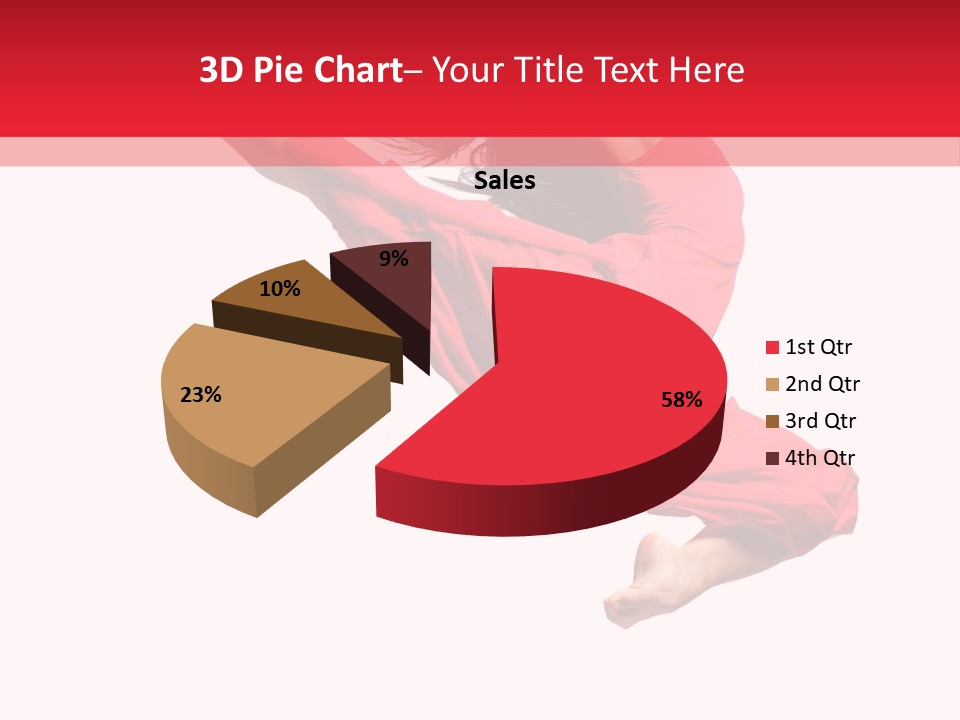 A Woman In A Red Dress Jumping In The Air PowerPoint Template