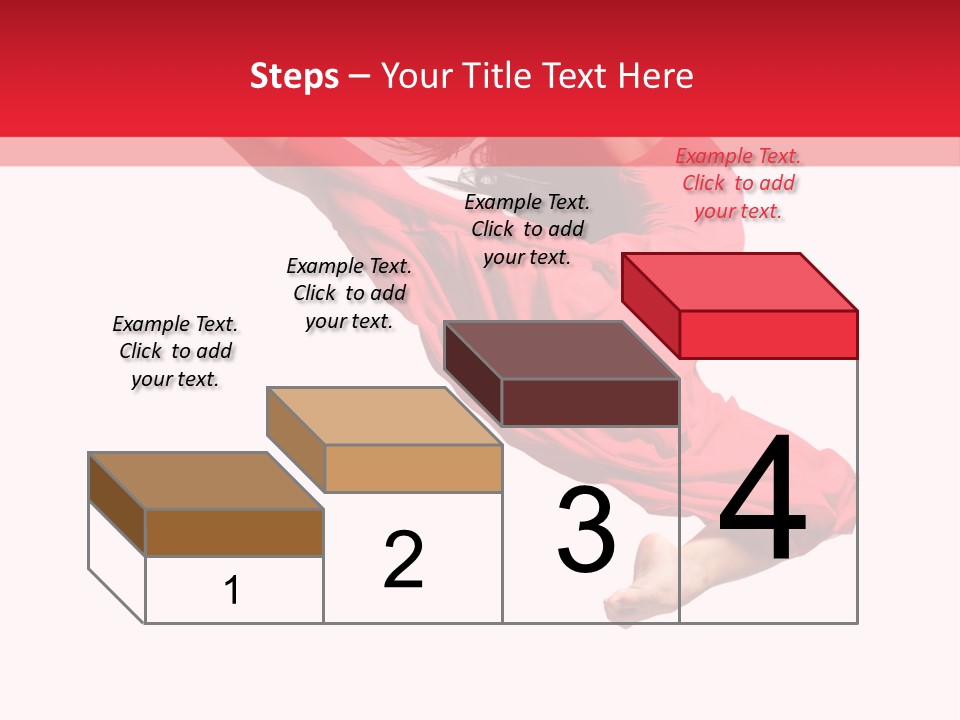 A Woman In A Red Dress Jumping In The Air PowerPoint Template