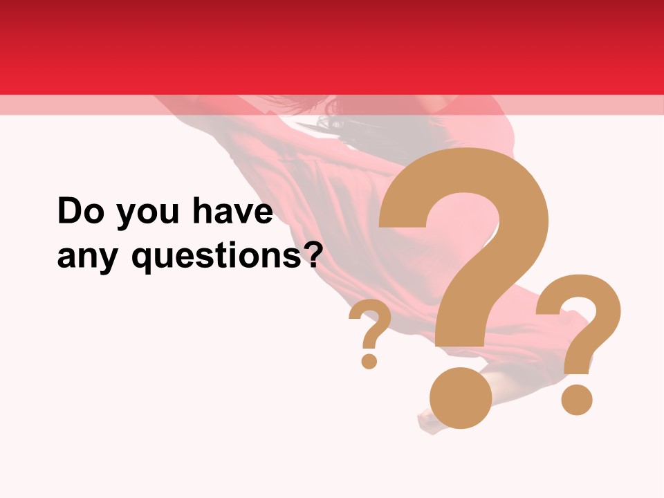 A Woman In A Red Dress Jumping In The Air PowerPoint Template