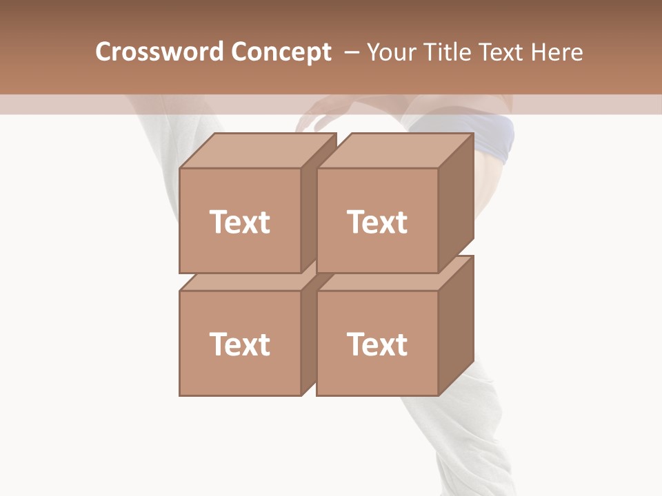 A Woman Is Jumping In The Air With Her Leg Up PowerPoint Template