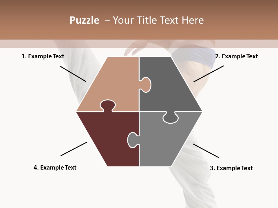 A Woman Is Jumping In The Air With Her Leg Up PowerPoint Template