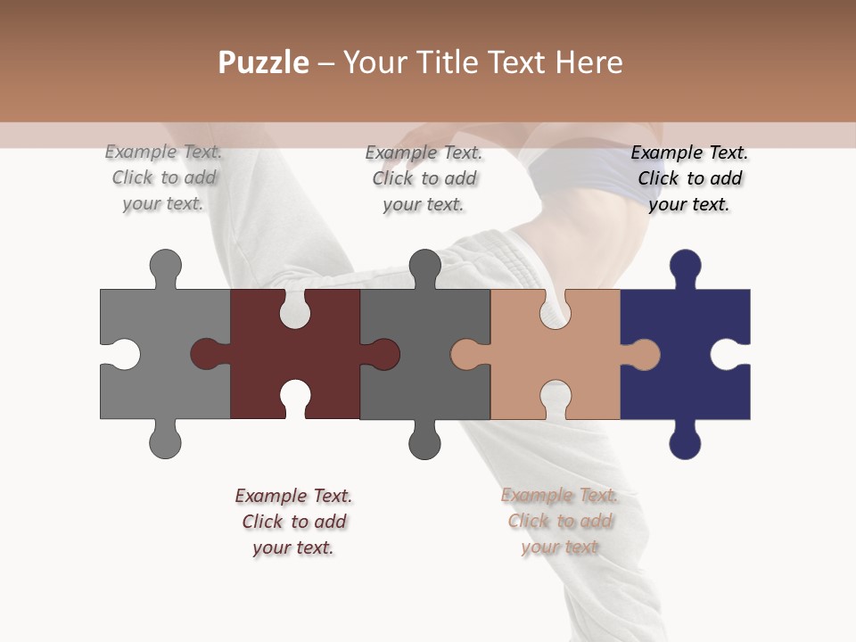 A Woman Is Jumping In The Air With Her Leg Up PowerPoint Template