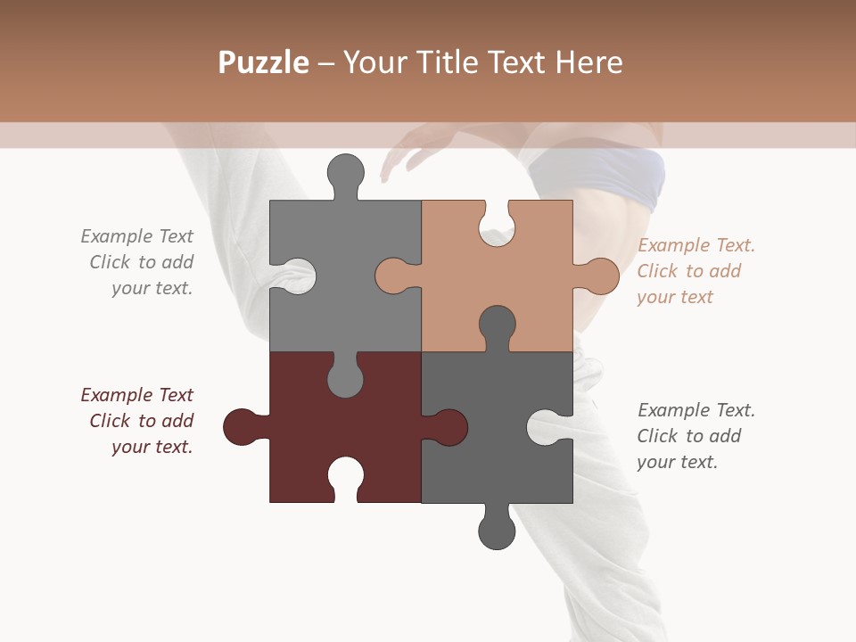 A Woman Is Jumping In The Air With Her Leg Up PowerPoint Template