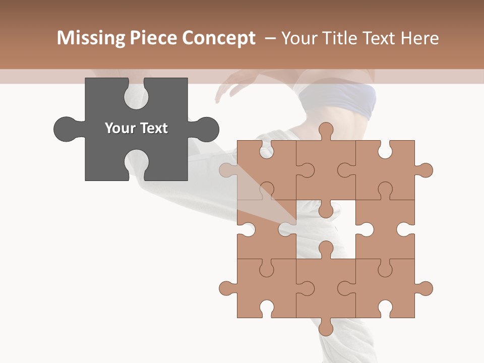 A Woman Is Jumping In The Air With Her Leg Up PowerPoint Template