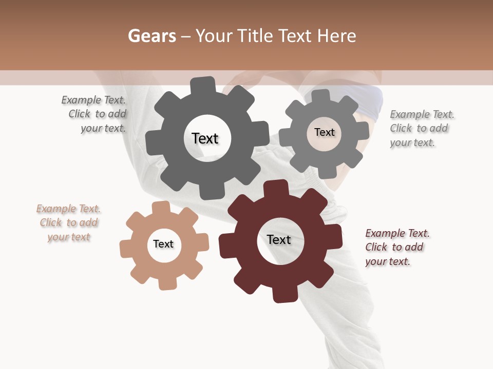 A Woman Is Jumping In The Air With Her Leg Up PowerPoint Template