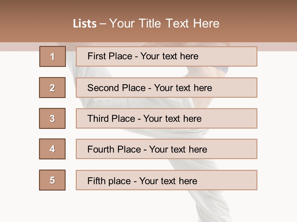 A Woman Is Jumping In The Air With Her Leg Up PowerPoint Template